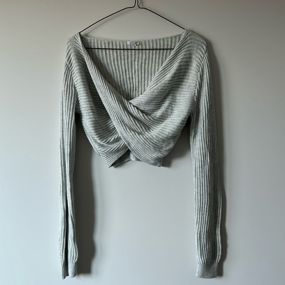 Garage Sweaters - Garage Twist Front Cropped Sweater